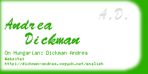 andrea dickman business card